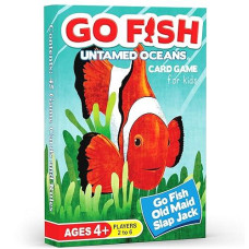 Arizona Gameco Go Fish Untamed Oceans Card Game For Kids Age 4-8 | Play Go Fish, Old Maid And Slap Jack Using The Same Deck | Easy To Learn | Fun Gift Boy Or Girl