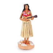 Bcsmyer Hawaiian Hula Girl Dashboard Doll With Ukulele Bobbleheads For Car Dashboard Collection Figurines Gifts For Home Decoration Mini Size Doll Dashboard Hula Girl 4.72" High