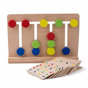 New Sky Enterprises Montessori Sensory Material Color Matching Games Puzzle For Children Wooden Board Four Color Games Toy