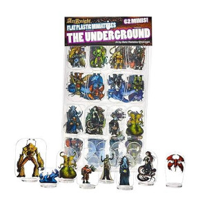 Arcknight Flat Plastic Miniatures: Underground; 62 Unique Subterranean-Themed Minis For Dnd 5E And Pathfinder; Affordable, Skinny Figurines For Dungeons And Dragons And Other Tabletop Rpg Games
