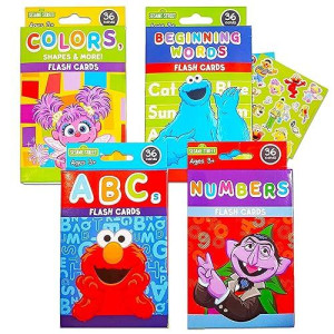 Sesame Street Educational Flash Cards For Early Learning. Set Includes Colors, Shapes & More, Abcs, Numbers And Beginning Words.