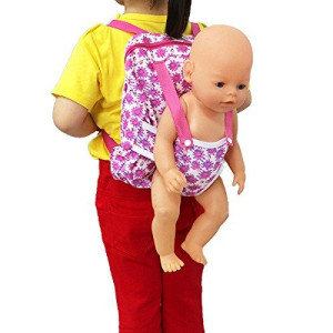 Xadp Baby Doll Carrier Backpack Doll Accessories, Storage For Doll Clothes And Accessories For 15 Inch To 18 Inch Dolls,Red