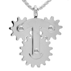 Peneede Well Crafted Gear Pendant With Chain - Titanium Steel Addictive Fidget Necklace - Autism/Adhd/Anxiety Anti Stress Restless Hand Edc Toy