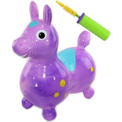 Gymnic Rody Horse Inflatable Bounce & Ride, Mattys Toy Stop Exclusive Purple & Pink Swirl (70254) With Pump