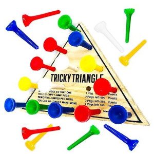 Tricky Triangle Classic Travel Wooden Brain Teaser Peg Game- 12 Per Pack
