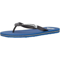 Quiksilver Men'S Molokai 3 Point Flip Flop Sandal, Black/Blue/Black, 6