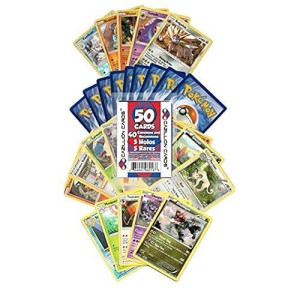 Cazillion Cards Pokemon Cards 50 Card Assorted Lot (Commons/Uncommons, Holos, Rares) Repack
