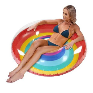 Gofloats Rainbow Party Tube Inflatable Raft