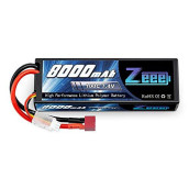 Zeee Lipo Battery 7.4V 100C 8000Mah Hard Case With Deans T Plug For Rc Car Rc Truck Rc Truggy Rc Boat Helicopter