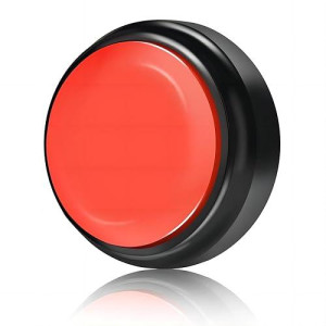 Record Talking Button Easy Button Recording Voice Button Funny Office Gift Multifunctional Dog Buttons Talk For Communication-Classroom-Friendly Recordable Sound Buttons Buzzer Button(Black+Red