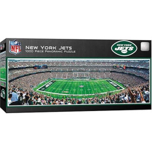 Masterpieces 1000 Piece Sports Jigsaw Puzzle - Nfl New York Jets Center View Panoramic - 13"X39"