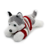 Vintoys Soft Plush Toy Lying Siberian Husky Plush Puppy Stuffed Animals Dogs 12"
