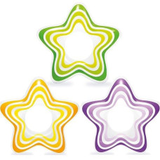 Intex Inflatable Star Rings, Three Colors, Yellow, Purple, Green, 29"X28" New 2017 Design 59243Ep