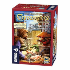 Devir - Carcassone: Builders And Traders Expansion, Board Game, Family Board Game, Board Game 7 Years, Board Game With Friends (Bgcarco)