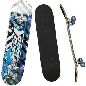 Best Sport 30323 Skateboard With Abec-7, Black/Blue