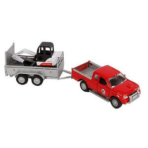 Kids Globe Van Manen 520090 Pick-Up With Trailer (Excavator Accessories Pull Back Drive Colour: Red)