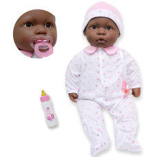 Jc Toys - La Baby African American 20-inch Large Soft Body Baby Doll Washable Removable Pink Outfit w Hat and Pacifier For children 2 Years +