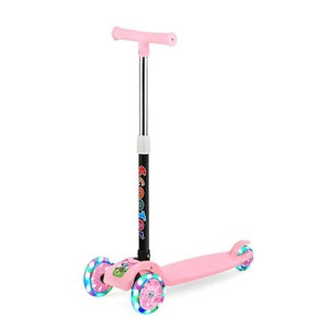 Scooters For Kids Toddler Scooter - Deluxe Aluminum 3 Wheel Glider W/Kick N Go, Lean 2 Turn Wheels, Step 4 Brake, Toddlers Training Three Wheeled Kid Ride On Toys Best For Little Boys & Girls - Pink