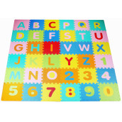 Balancefrom Kid'S Puzzle Exercise Play Mat With Eva Foam Interlocking Tiles, Alphabet (36 Tiles)