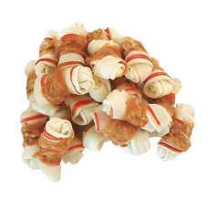 Pawant Dog Treats Chicken Wrapped Rawhide Bones For Small Dog Treats Puppy Chews Snacks Promotes Healthy Chewing Chicken Wrapped Knot 2.5" 0.5Lb