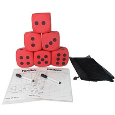 Foam Dice 4 Inches Yard Outdoor Games Set Of 6 With Two Game Play With Carry Bag