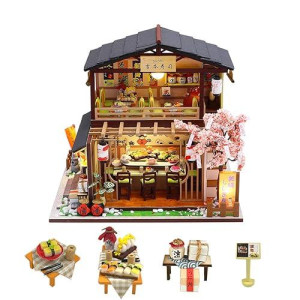 Flever Dollhouse Miniature Diy House Kit Creative Room With Furniture For Romantic Valentine'S Gift (Gibon Sushi)