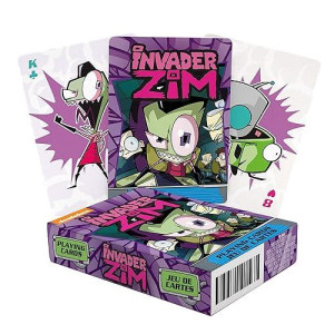 Aquarius Invader Zim Playing Cards - Invader Zim Themed Deck Of Cards For Your Favorite Card Games - Officially Licensed Invader Zim Merchandise & Collectibles - Poker Size