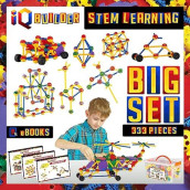 IQ BUILDER STEM Learning Toys creative construction Engineering Fun Educational Building Blocks Toy Set for Boys and girls Ages 5 6 7 8 9 10 Year Old + Best Toy gift for Kids Activity game