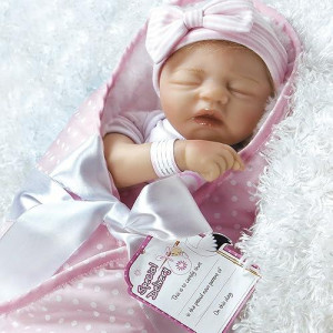 Paradise Galleries Reborn Baby Doll In Silicone Vinyl, 17.5 Inch Sleeping Newborn Girl Baby Bundles: I Love Naps, 7-Piece Ensemble