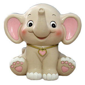 Wait Fly Cute Elephant Shaped White Pink Resin Piggy Bank Coin Bank Money Bank Gifts For Lovers Children Home Decoration