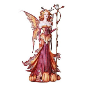 Pacific Giftware Large Fantasy Pumpkin Queen Fairy Autumn Fall Decorative Statue By Artist Amy Brown 18" Tall