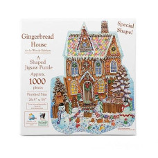 Sunsout Inc - Gingerbread House - 1000 Pc Special Shape Jigsaw Puzzle By Artist: Wendy Edelson - Finished Size 26.5" X 35" Christmas - Mpn# 97179