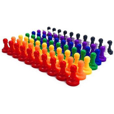 Hyamass 80Pcs Colorful Plastic 24Mm Pawns Pieces For Board Games, Tabletop Markers Component