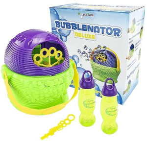 Hoopla Toys Ht-10004 Bubblenator Deluxe Bubble Blower Battery Powered Machine Kids Toy