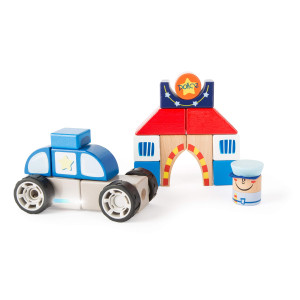 Small Foot Wooden Toys Police Construction Set With Sound - Designed For Kids, Ages 2 & Up