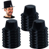 Tigerdoe Plastic Top Hats - Magician Hats Bulk Black Top Hats - Magician Party Supplies (20 Pack)