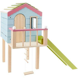 Lottie Dollhouse By Lottie | Wooden Tree House For Lottie Dolls | Wooden Doll House Playset | Made With Real Wood