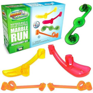 Marble Genius Waterslides & Roller Coasters Marble Run Accessory Set (5 Pcs.): Your Ultimate Marble Track Race Set And Maze, Experience Thrilling Adventures & Heart-Pumping Marble Roller Coaster Rides