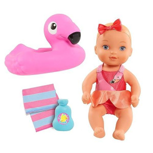 Waterbabies Doll Bathtime Fun, Flamingo, Water Filled Baby Doll Bath Toy And Accessories, By Just Play