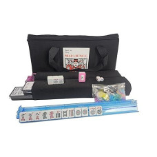 C&H Solutions 166 Tiles American Mahjong Set Black Soft Bag 4 Color Pushers/Racks Easy Carry Western Mahjongg