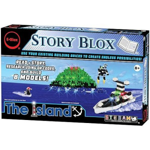 E-Blox Stories Blox Builder - The Island Led Light-Up Building Blocks Stories Toy Set For Kids Ages 8+