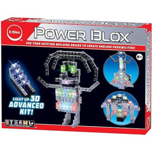 E-Blox Power Blox Builder - Advanced Kit 3D Led Light-Up Building Blocks Toys Set For Kids Ages 8+