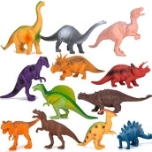 Kids Dinosaur Figures Toys, 7 Inch 12 Pack Jumbo Plastic Dinosaur Playset, Stem Educational Realistic Dinosaur Figurine For Boys Girls Toddlers