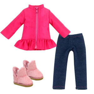 Sophia'S 3 Piece Winter Outfit With Jacket, Jeggings And Boots For 14.5 Dolls, Hot Pink