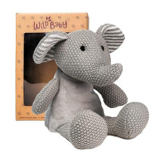 Wild Baby Elephant Stuffed Animals, Warmie For Kids, 12 Inch, Microwavable, Heatable Clay Beads, Squishmallow Plush Pal With Dried Lavender Aromatherapy, Soft & Cuddly, Kids Gifts Box Ready