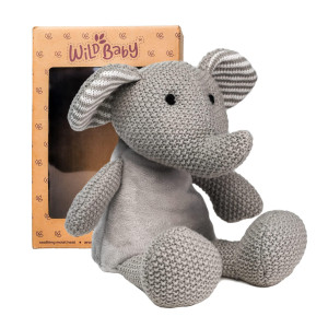 Wild Baby Elephant Stuffed Animals, Warmie For Kids, 12 Inch, Microwavable, Heatable Clay Beads, Squishmallow Plush Pal With Dried Lavender Aromatherapy, Soft & Cuddly, Kids Gifts Box Ready