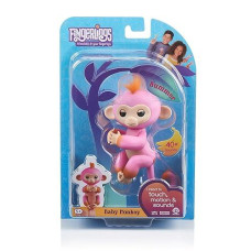 Wowwee Fingerlings 2Tone Monkey - Summer (Pink With Orange Accents) - Interactive Baby Pet (3725)