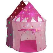 Limitlessfunn Princess Pop Up Kids Play Tent | Includes Star Lights & Carrying Case |, Children Indoor Castle Playhouse For Girls, Toddlers, 41" D X 41" W X 53" H