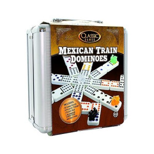 TCG Toys Classic Games - Mexican Train Dominoes with Aluminum Case - Be The First to Win! Great for Boys and Girls Over Age 8