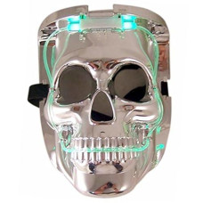 Blinkee Led Color Changing Silver Chrome Skull Face Halloween Mask